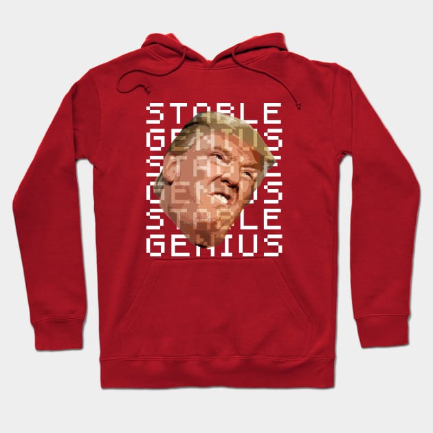 Trump Stable Genius Pixel Art Hoodie by snapoutofit